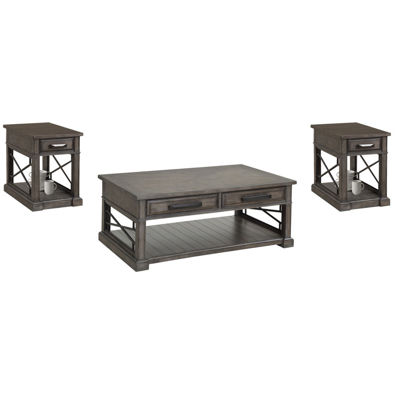 Table basse avec 2 tables d'appoint Zenna