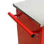 Rouge et noir, 7 tiroirs, chariot à outils à roulettes, roues, toit en acier inoxydable, garage, entrepôt, mécanisme de verrouillage universel, poignée à tirer d'un côté, glissières de tiroir à roulement multifonctionnelles, tiroir, réparation