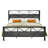 Industrial Platform Bed With Tall Headboard - Silent Support, Hidden Storage & Easy Assembly-1325912035-1325912033
