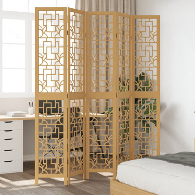 Charnique 180cm W 5 - Panel Solid Wood Folding Room Divider