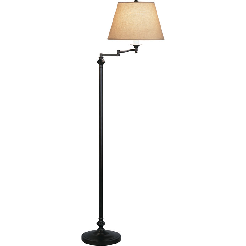 Wilton Swing Arm Floor Lamp, Golden Saki