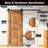 H Design Colour Solid Pine Wood Unassembled Door with Black Rustic Installation Hardware Kit-71797996-71797983