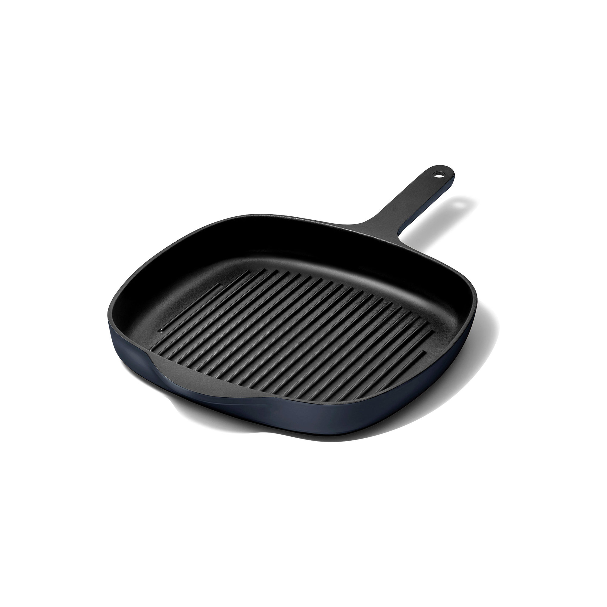 10.5" Enameled Cast Iron Grill Pan, Dark Navy