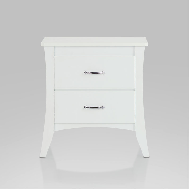 Table de chevet blanche 2 avec un design classique pour la chambre à coucher dans pratique et élégant