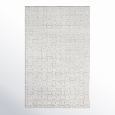 Shanta White Hand-Woven Geometric Viscose Rug