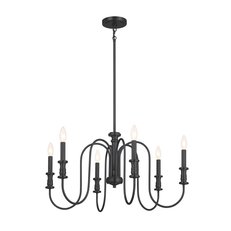 Lustre noir 6 lumières 28,5 pouces Karthe, Noir