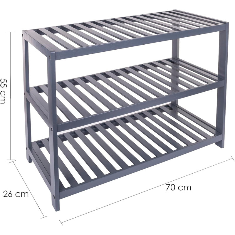 9 Pair Shoe Rack, Grey