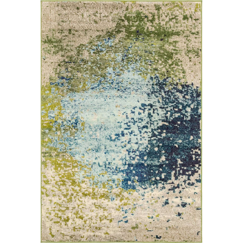Tapis contemporain Estelle couleur forêt, Rectangle 4 pi x 6 pi