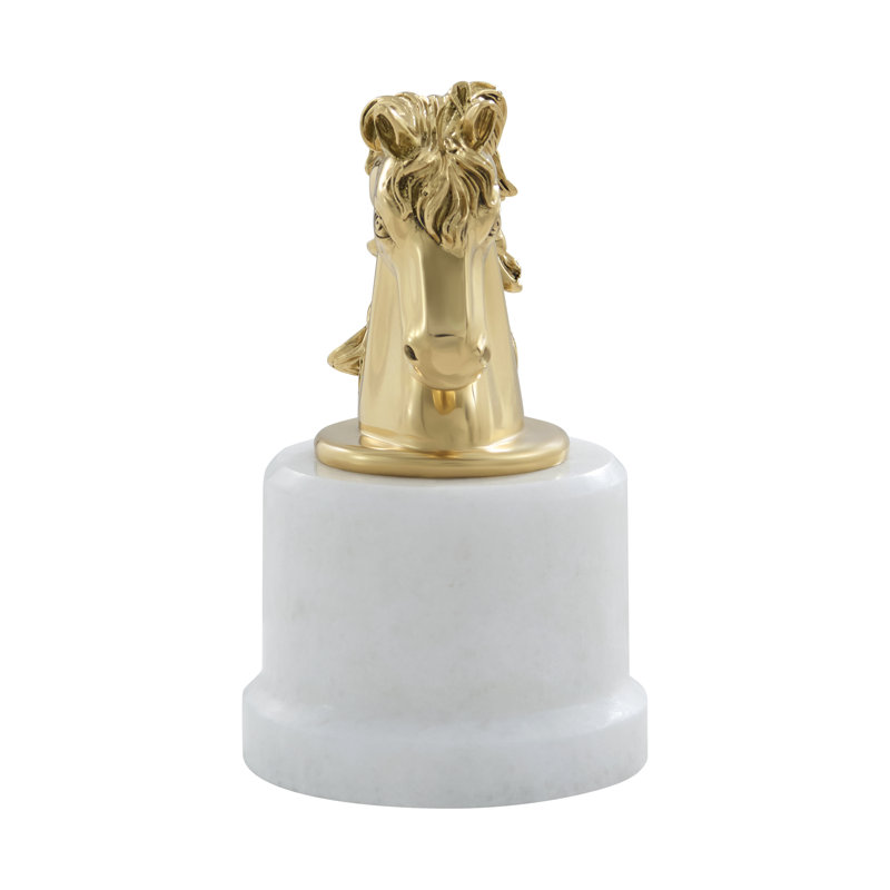 The Knight, White/Polished Brass