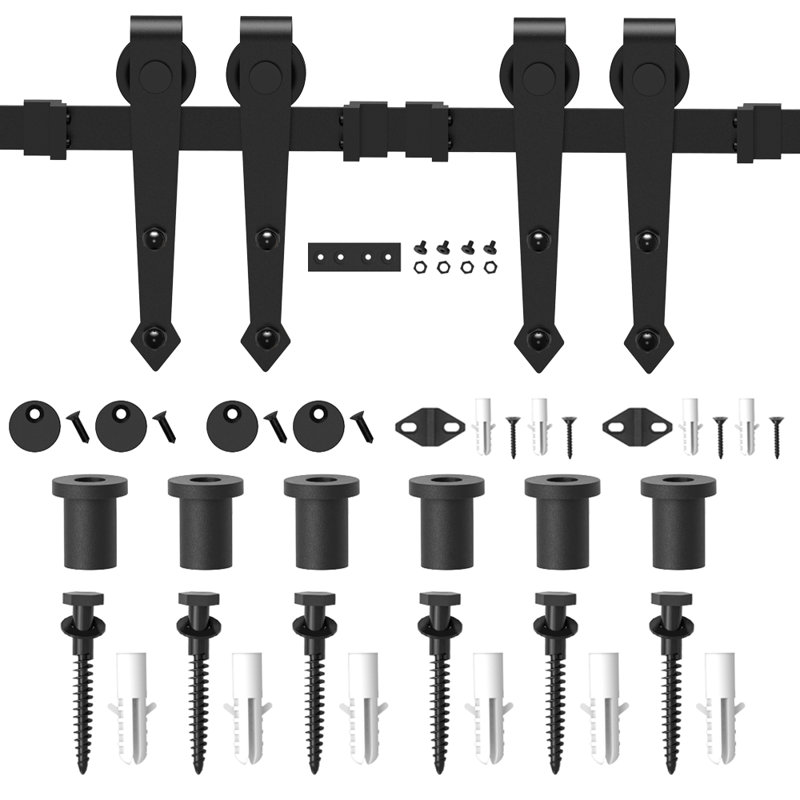 Sliding Standard Double Barn Door Hardware Kit, 144 in.