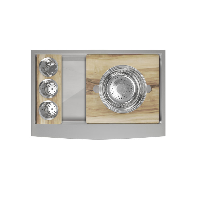 Rivage 33 x 22 Single Basin Apron Kitchen Workstation Sink