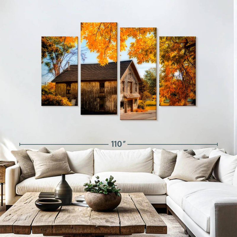Lilie Barn In Autumn, 54" H x 84" W