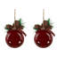 Jingle Bells With Bow And Pinecones Christmas Disc Ornaments - 5" - Set Of 2-1957093878