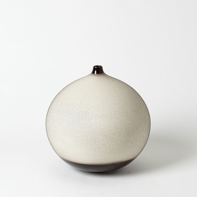 Pixelated Ball Vase, Black/Brown, 10.5"H x 10.5"W x 10.5"D