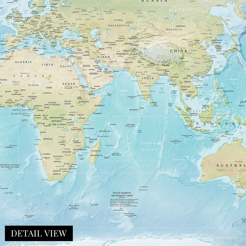 Affiche carte du monde 2021, H 24 po x l 36 po