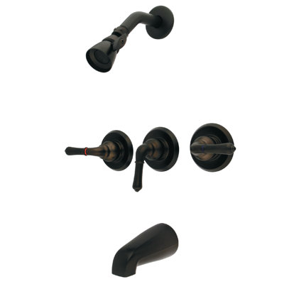Kingston Brass Magellan Triple-Handle Tub and Shower Faucet