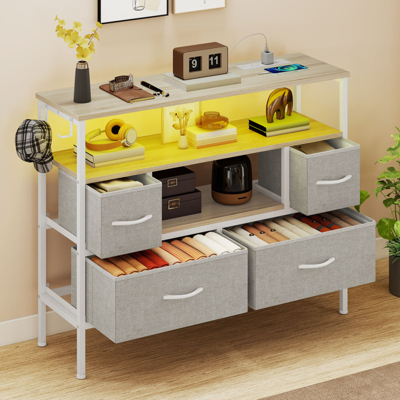 100cm W 4 - Drawer Chest of Drawers, Grey/White