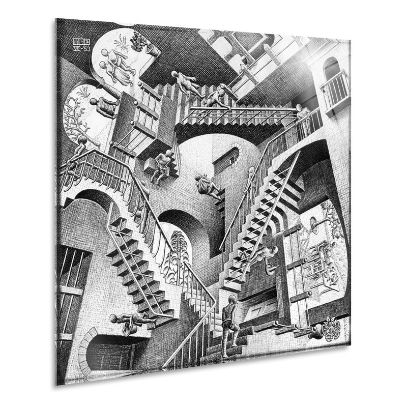 Relativity by Maurits Cornelis Escher - No Frame Print, 70cm H x 70cm W, Plastic/Acrylic