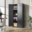 Garage Storage Cabinet, Locking Cabinet With Doors And 3 Shelves, Tall Cabinet, File Cabinet, Entryway Cabinet
