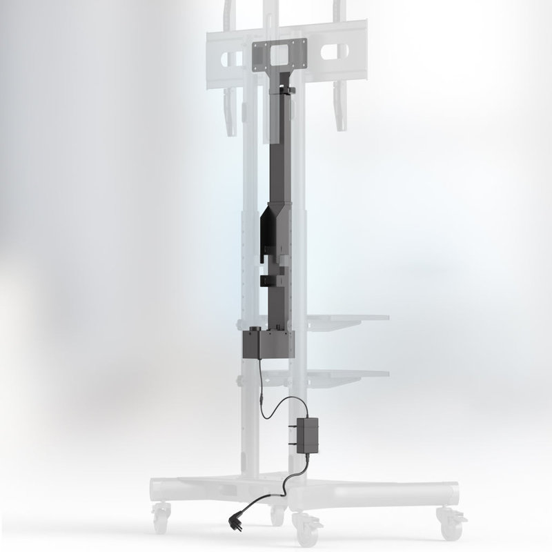 Black Motorized TV Lift with Remote Control for Mobile TV Stand