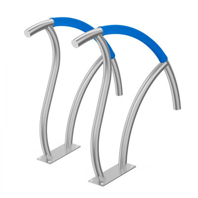 Pool Handrail,30"x30" F42 mm Swimming Pool Stair Rail, 304 Stainless Steel Stair Pool Hand Rail Rated 110lbs Load Capacity, Pool Rail with Quick Mount Base Plate, and Complete Mounting Accessory