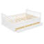 Lit de jour double avec lit gigogne simple et tiroirs, blanc-257413909