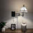 Tiffany Sconce Lamp Swing Arm White Stained Glass Hexagon Pull Chain Switch 13”W*8”D*15”H