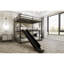 Lit mezzanine double en métal avec glissoire et échelle
