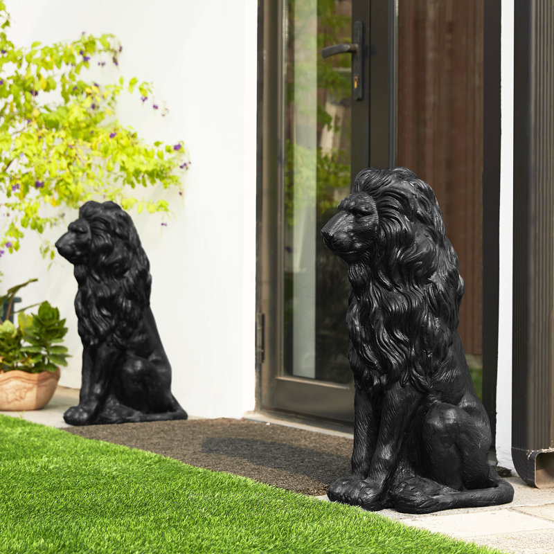 Statue de jardin surdimensionnée 27,75 po, Noir, noir, noir, noir
