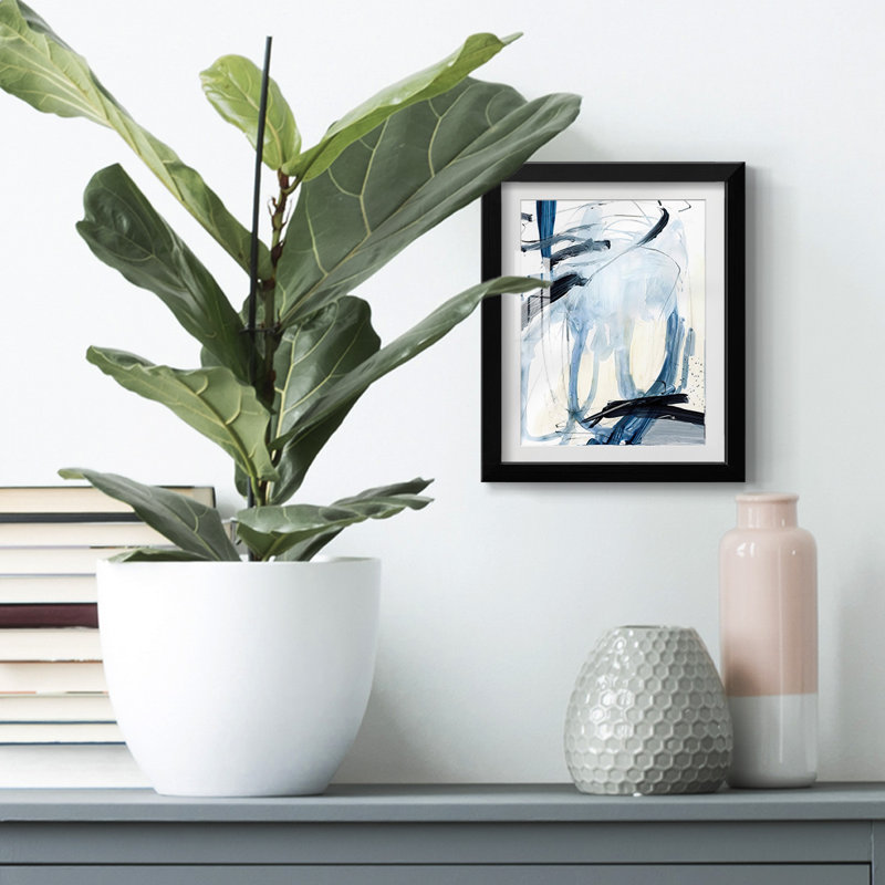 Indigo Swash II - impression encadrée, H 28,5 po x l 20,5 po, Noir
