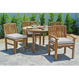 Huntington 5pc Teak Outdoor Dining Set with Sunbrella Cushion