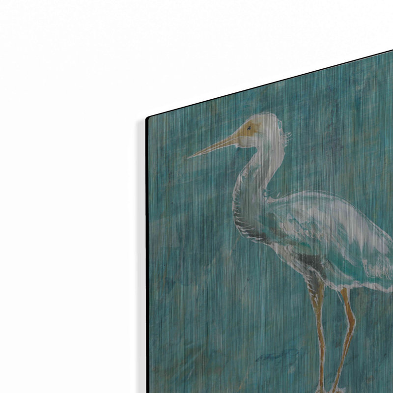 «Coastal Egret II Dark» par Sue Schlabach - reproduction de dessin sans cadre, H 16 po x l 12 po x P 0,13 po