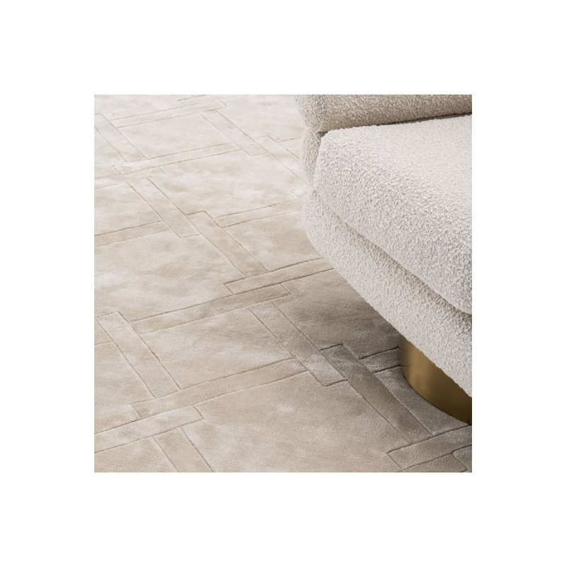 La Belle Geometric Area Rug in Beige, Rectangle 6'7" x 9'10"