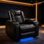 Fauteuil inclinable électrique double en cuir végétalien avec porte-gobelet Casey-Anne
