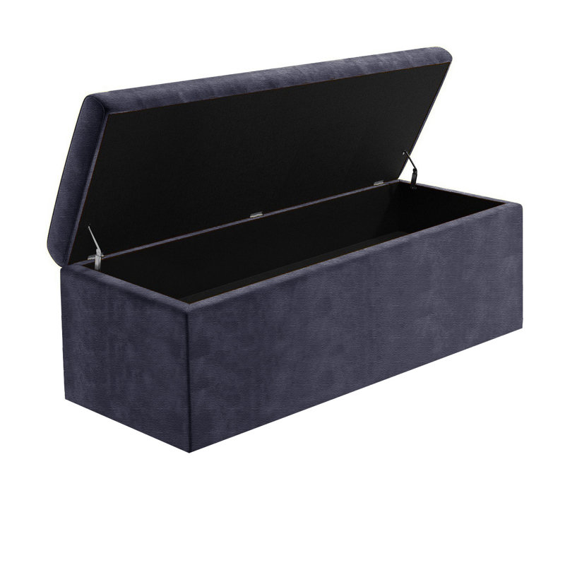 Safar Large Ottoman Storage Box with Plain Lid - Naples Upholstered Blanket Box - Multi- Functional Storage Box