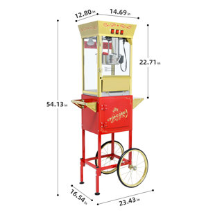 12Oz Popcorn Machine Cart With Wheels Vintage Popcorn Popper For Party
