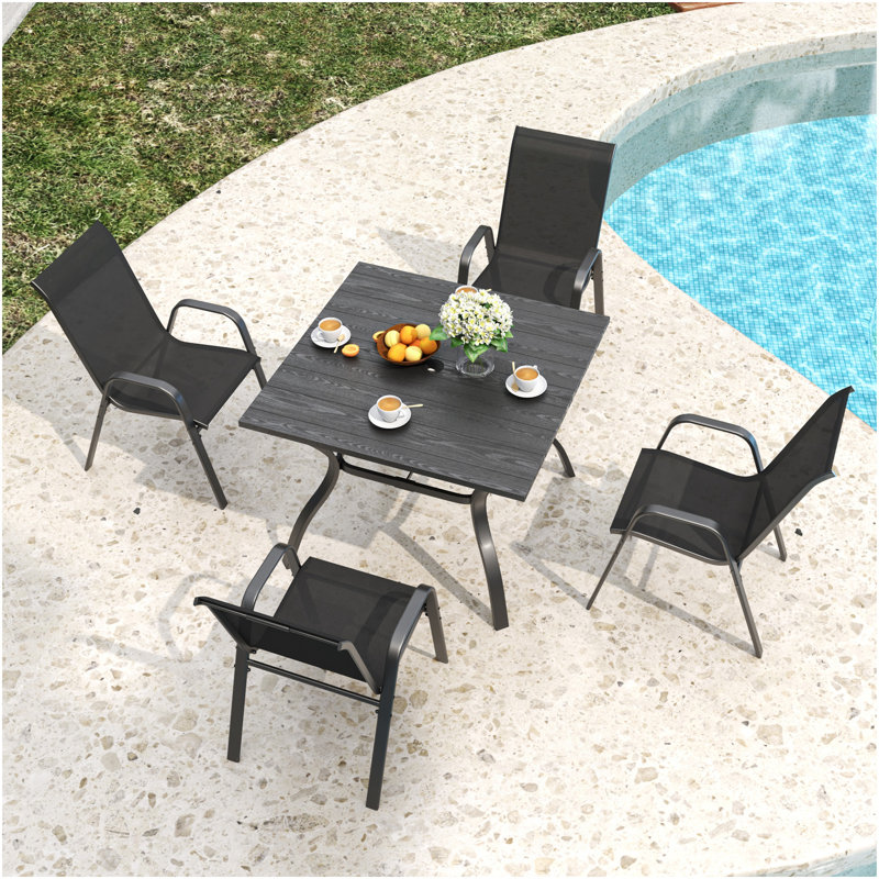 ENSEMBLE DE 4, CHAISE DE PORTE, JARDIN