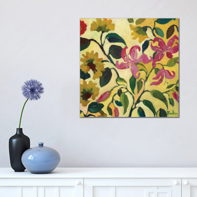 Pink Lilies 1 Piece Wrapped Canvas Wall Art