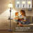 Traditional LED Floor Lamp With 350° Adjustable Swing Arm Lamp – Vintage Standing Pole Lamp For Living Room, Bedroom And Office – Rustic Upright Floor Light For Home Décor With Silk Fabric Shade-695417594