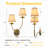 2-Light & 1-Light Seale Set, Rustic Farmhouse Wall Light With Linen Fabric Shades, Antique Brass Iron Scroll Arm, E12 Base UL/ETL Listed For Bedroom Living Room Hallway