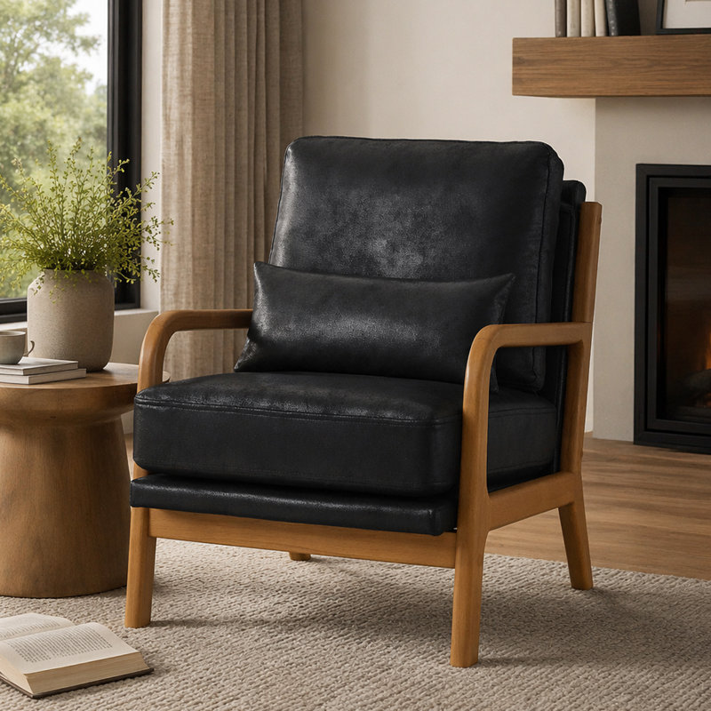 Chaise longue en bois, Black