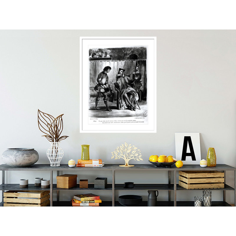 «Mephistopheles and the Pupil from Goethe's Faust» par Eugène Delacroix, impression giclée encadrée, H 41,5 po x l 33,09 po