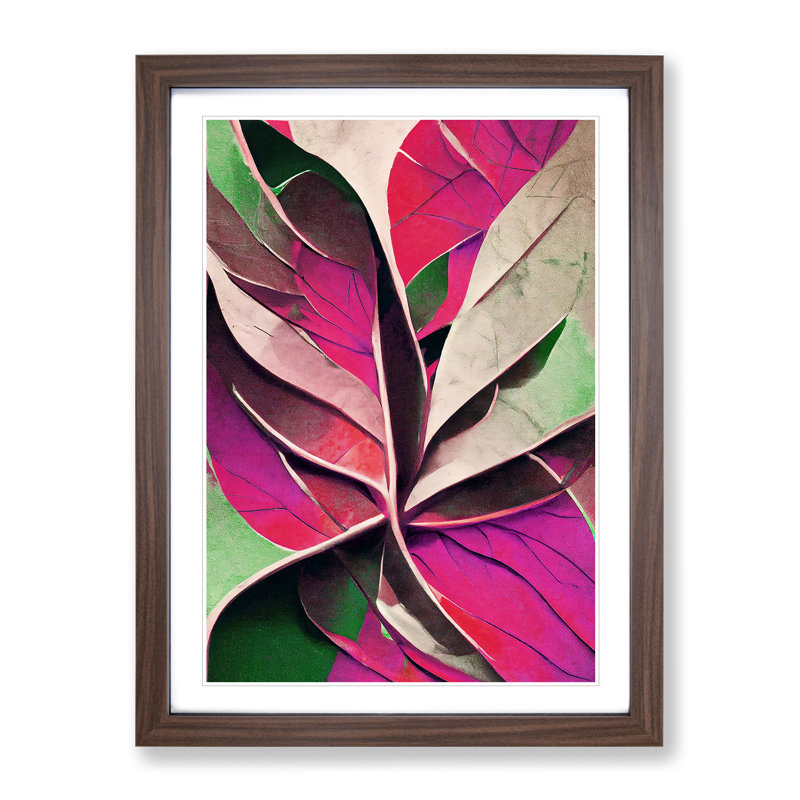 Leaf - Framed Print, 64cm H x 46cm W x 2cm D, Walnut