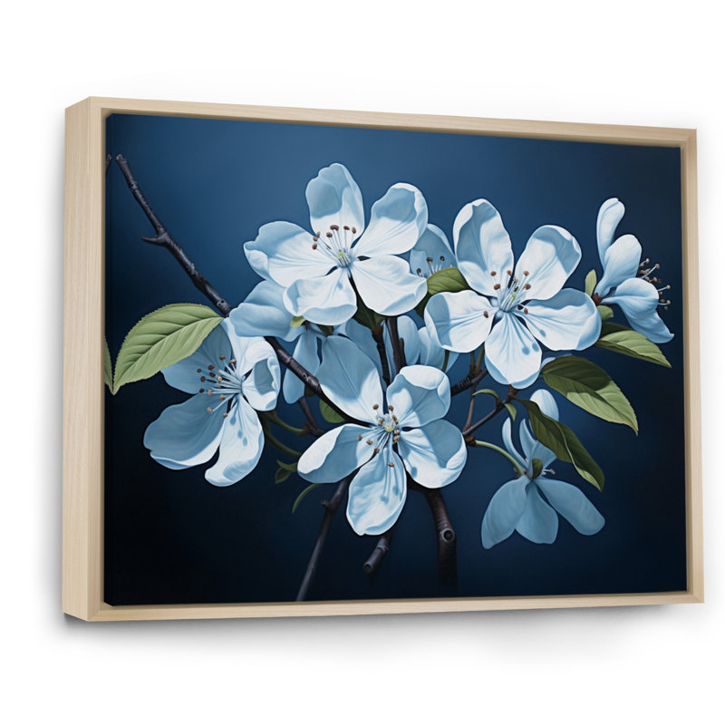 Fleur de pommier monochromatique élégance II, reproduction sur toile, H 34 po x l 44 po x P 1,5 po, Cadre naturel flottant