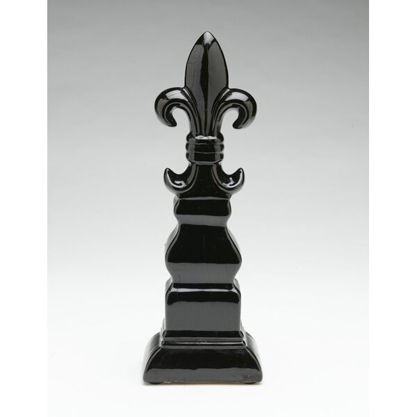 Red Iron Paper Towel Holder Finial Fleur De Lis Handmade USA 18 In