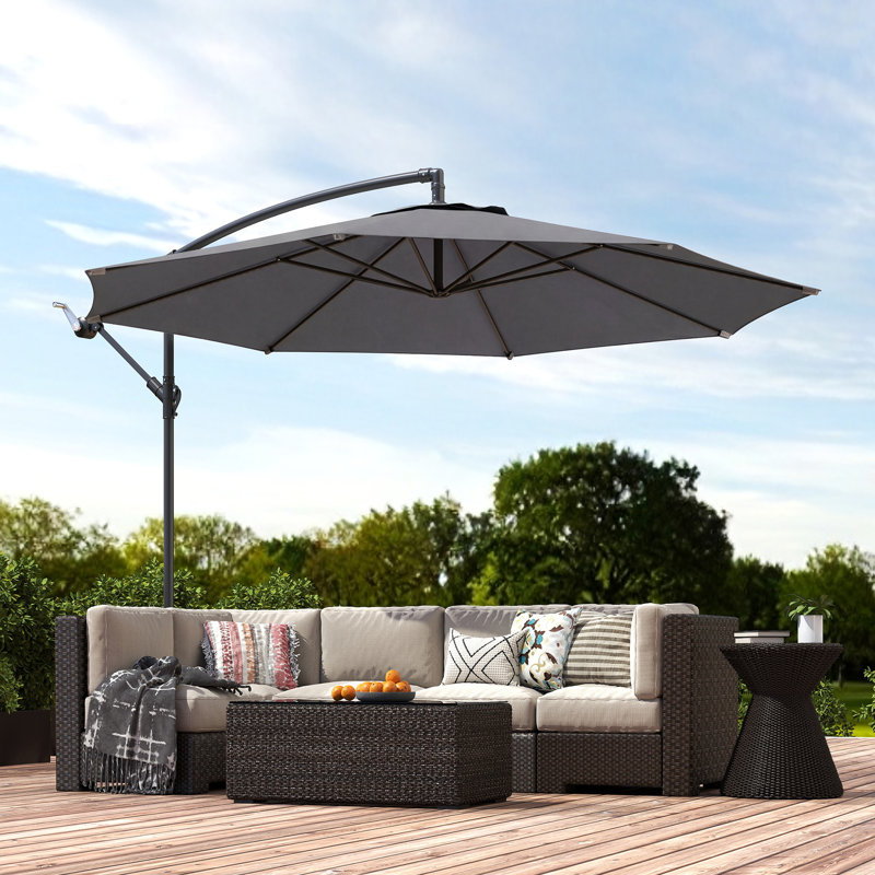 295cm Cantilever Parasol, Grey