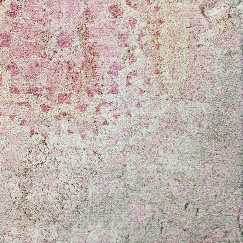 Tapis à poils longs lavable à la machine de qualité supérieure ADS619, Pink, 10' x 14'