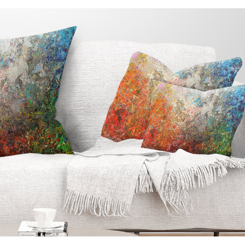 Tableau abstrait teinté - oreiller imprimé abstrait, Rectangulaire, 12 po x 20 po