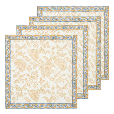 Chloe Napkins - Blue/Brown - 20" x 20" - Set of 4