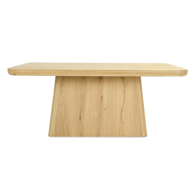 Pedestal Dining Table, Natural, 30" H x 71" L x 39" W